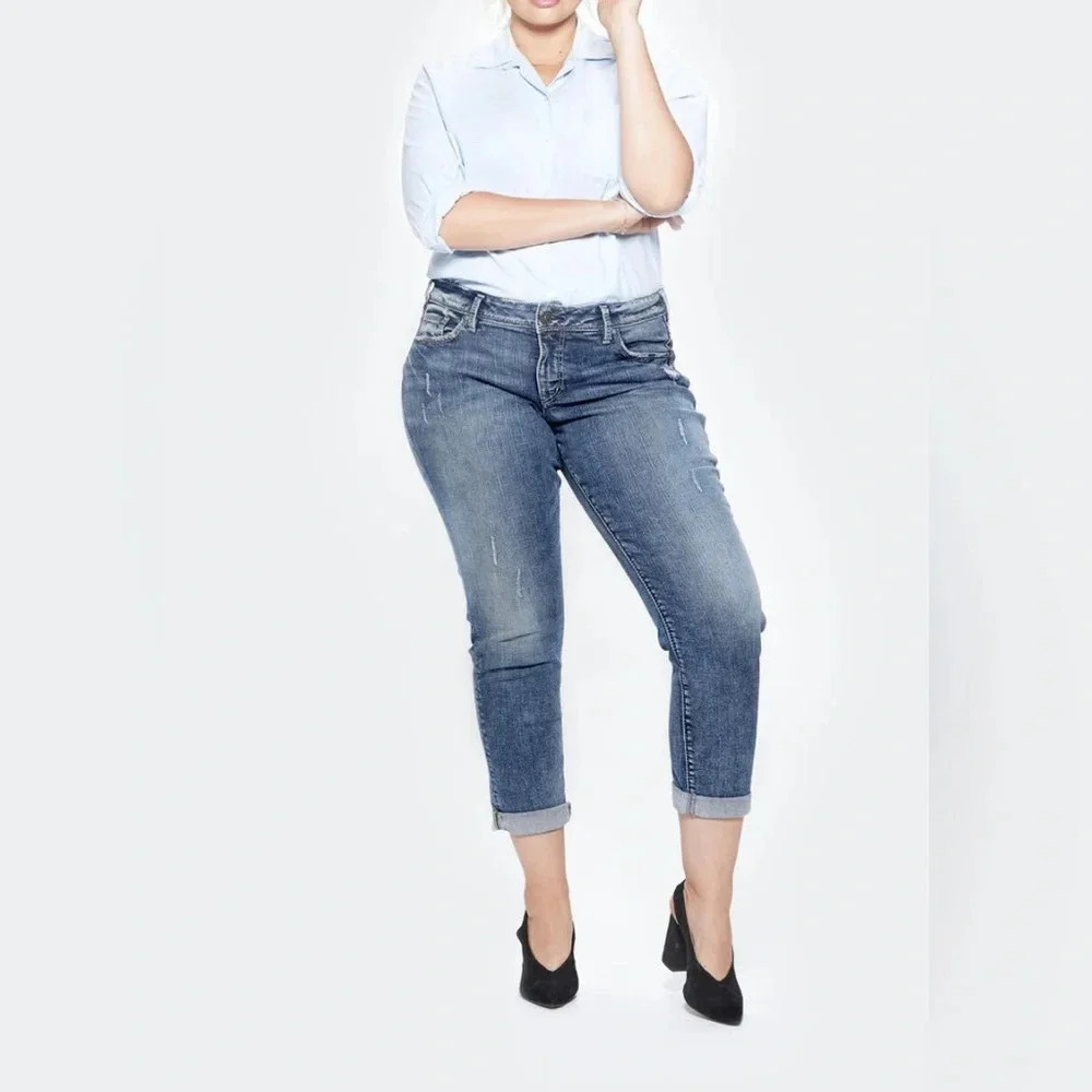 Silver Jean Co. Sam Blue Jeans Plus Size 20/L25 ankle